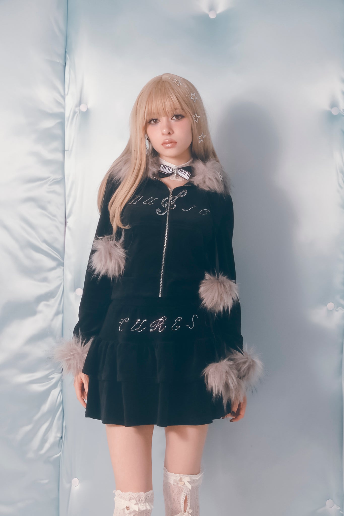 ♫⋆｡♪ rockstar velour skirt ₊˚♬ ﾟ. available from February 3rd!
