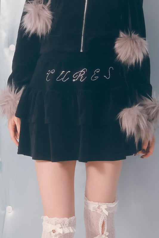 ♫⋆｡♪ rockstar velour skirt ₊˚♬ ﾟ. available from February 3rd!